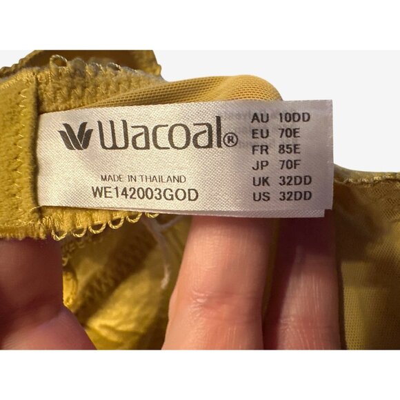 Wacoal Decadence Embroidered Push-Up Bra 32DD Gold Lace Padded Adjustable Straps - Picture 6 of 9